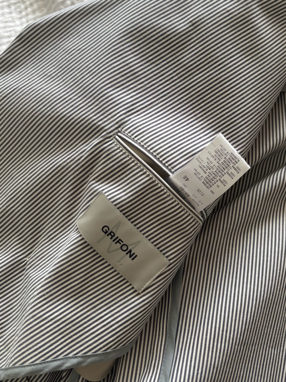 Mauro Grifoni Lightweight Cotton Blend Double Breasted Striped Nautical Blazer - Picture 9 of 13
